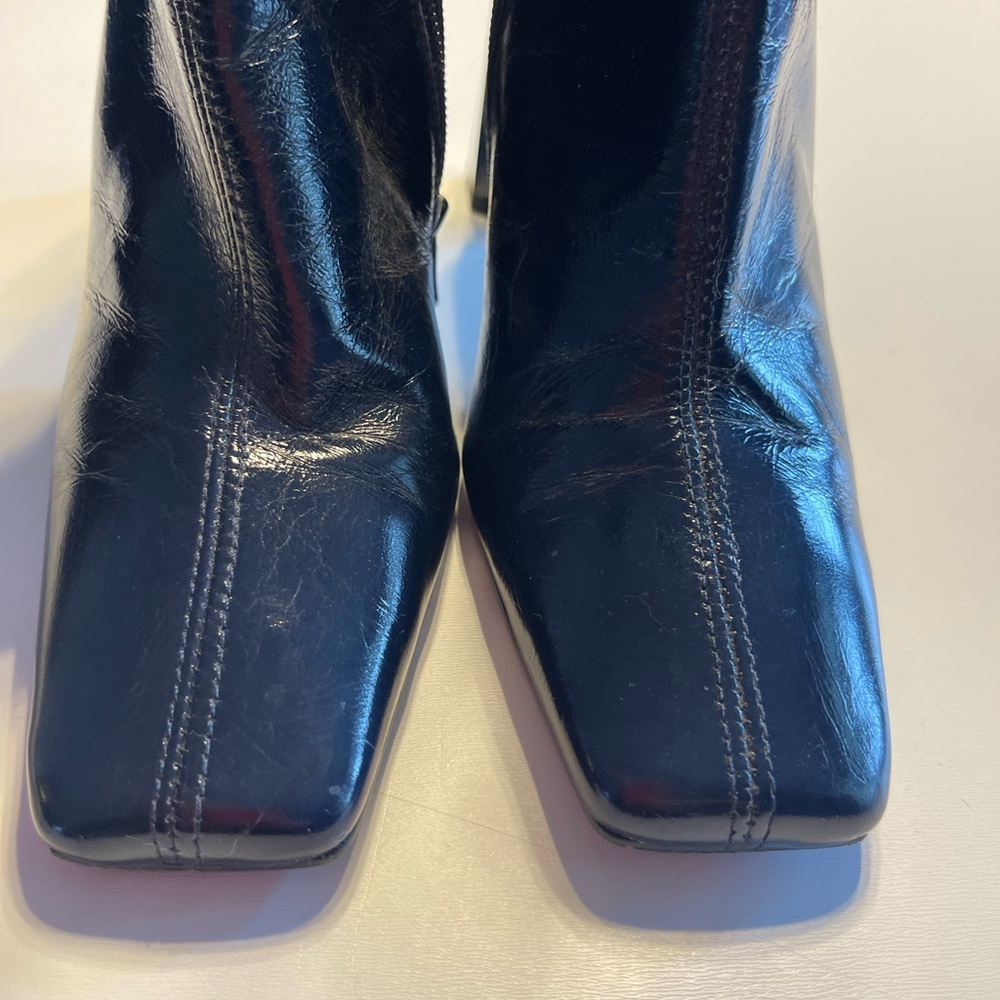 L’Intervalle | NAVY Patent leather ankle boots - Picture 3 of 11